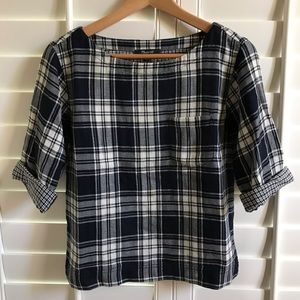 Madewell | 3/4 sleeves plaid pullover flannel